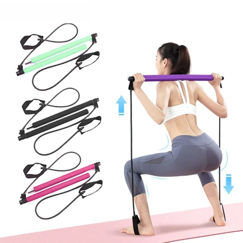 Pilates And Yoga Combined - Multifunktionale Pilates-Stange Kombinations-Fitness-Stange Yoga Brustexpander Spannungsseil