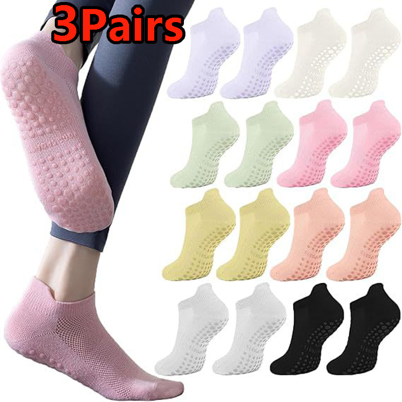 Youtube Yoga Pilates - 3 Paar Yoga-Socken für Damen, atmungsaktive