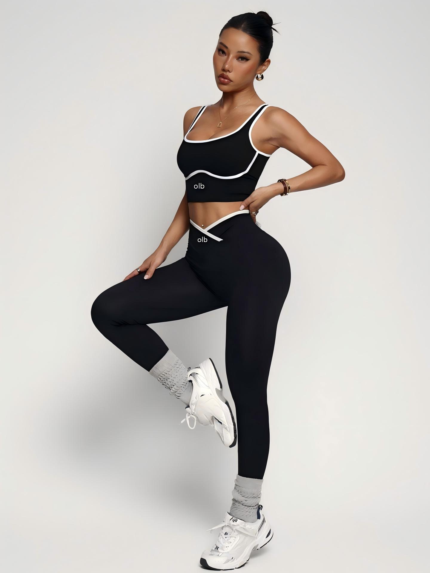 Pilates Yoga Jacket - 2-teiliger neuer Sport-BH, Weste, Hose, Fitnessanzug,