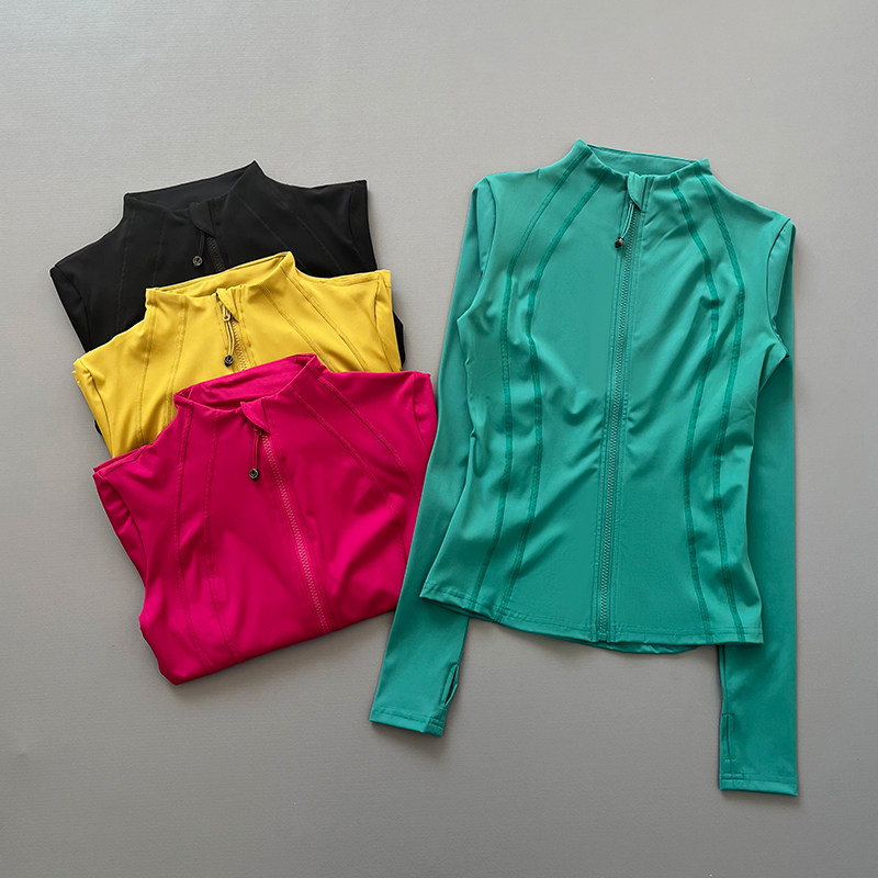 Pilates Yoga Jacket - Damen Sportjacke mit Reißverschluss, Langen Ärmeln