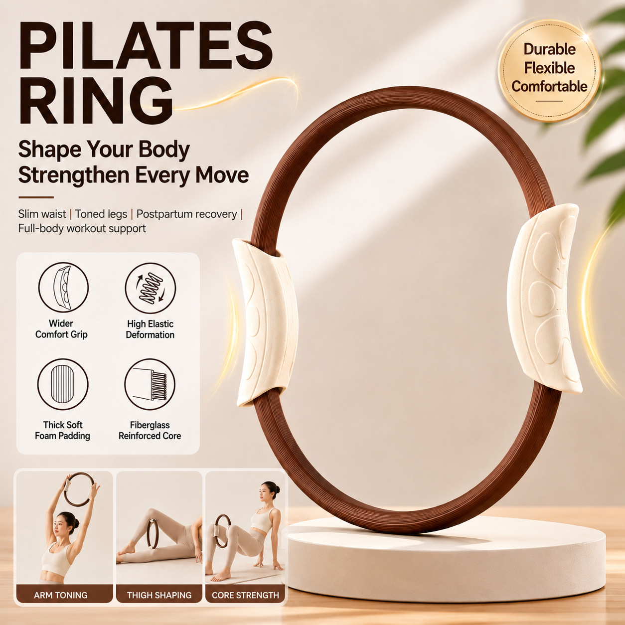 Pilates Yoga Ring - Pilates-Ring, Yoga-Ring, Beckenbodenmuskeltraining, Körperformungs-Fitnesshilfe, Widerstandsband zum