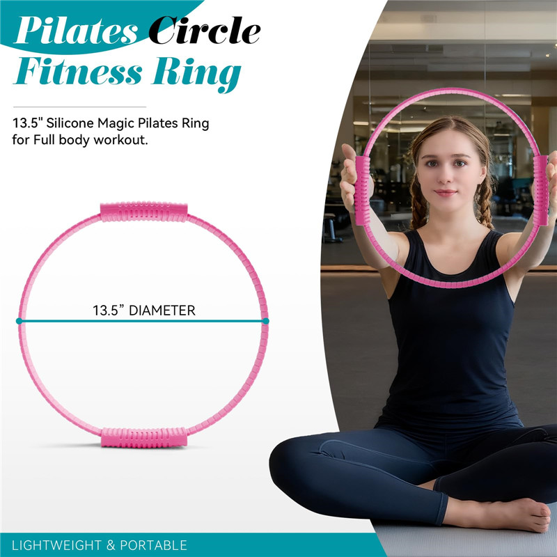 Pilates Yoga Ring - Umweltfreundlicher Doppelgriff Silikon Yoga-Ring Magic Circle
