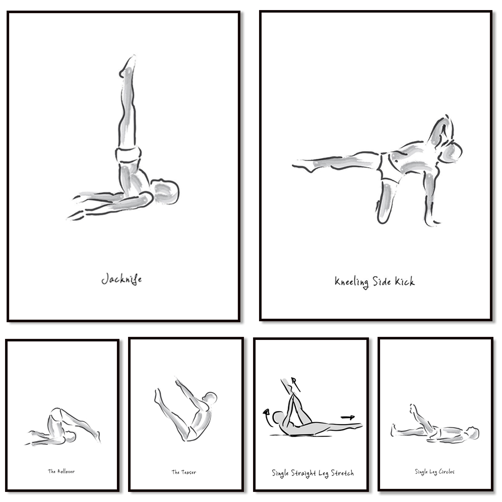 Pilates-Übungs-Infografiken in – Pilates And Yoga Combined Bewertung und Preis